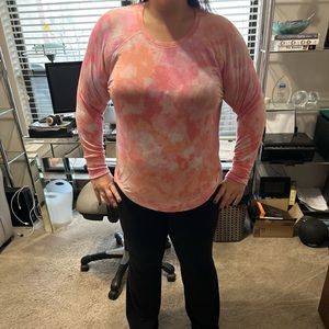 Athleta mindset sweatshirt  Pretty pink tie dye